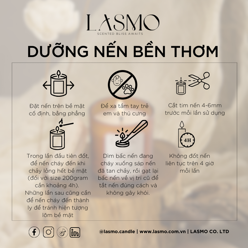  Nến thơm LASMO Crisp Blade mùi Cỏ Mới Cắt size 8oz 200gr - nến thơm tinh dầu thiên nhiên 