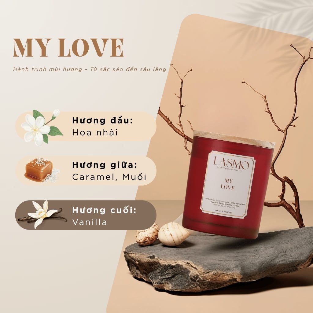  Combo 4 Hũ Nến Thơm Quà Tặng Cai Cấp Lasmo 60gr - Hương Thơm Thư Giãn Giúp Ngủ Ngon 
