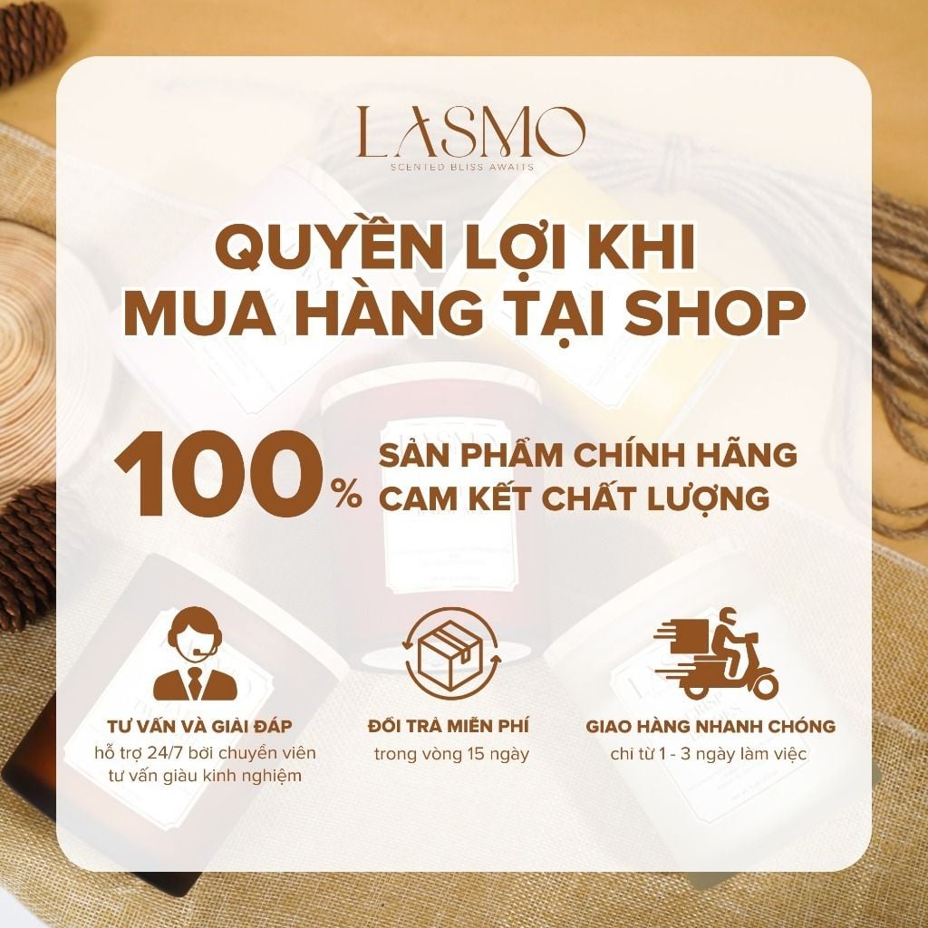  Combo 2 Nến Thơm Cao Cấp Lasmo Hương Cà Phê Robusta và Bánh Quy Bơ 60gr Dành Cho Phòng Vừa Và Nhỏ 