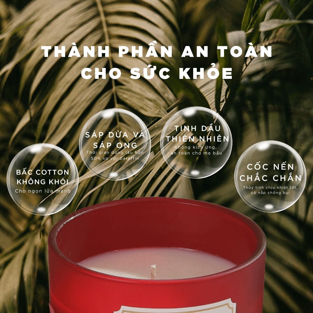  Nến Thơm Quà Tặng Cao Cấp Lasmo My Love 200gr - Hương Thơm Thư Giãn Giúp Ngủ Ngon 