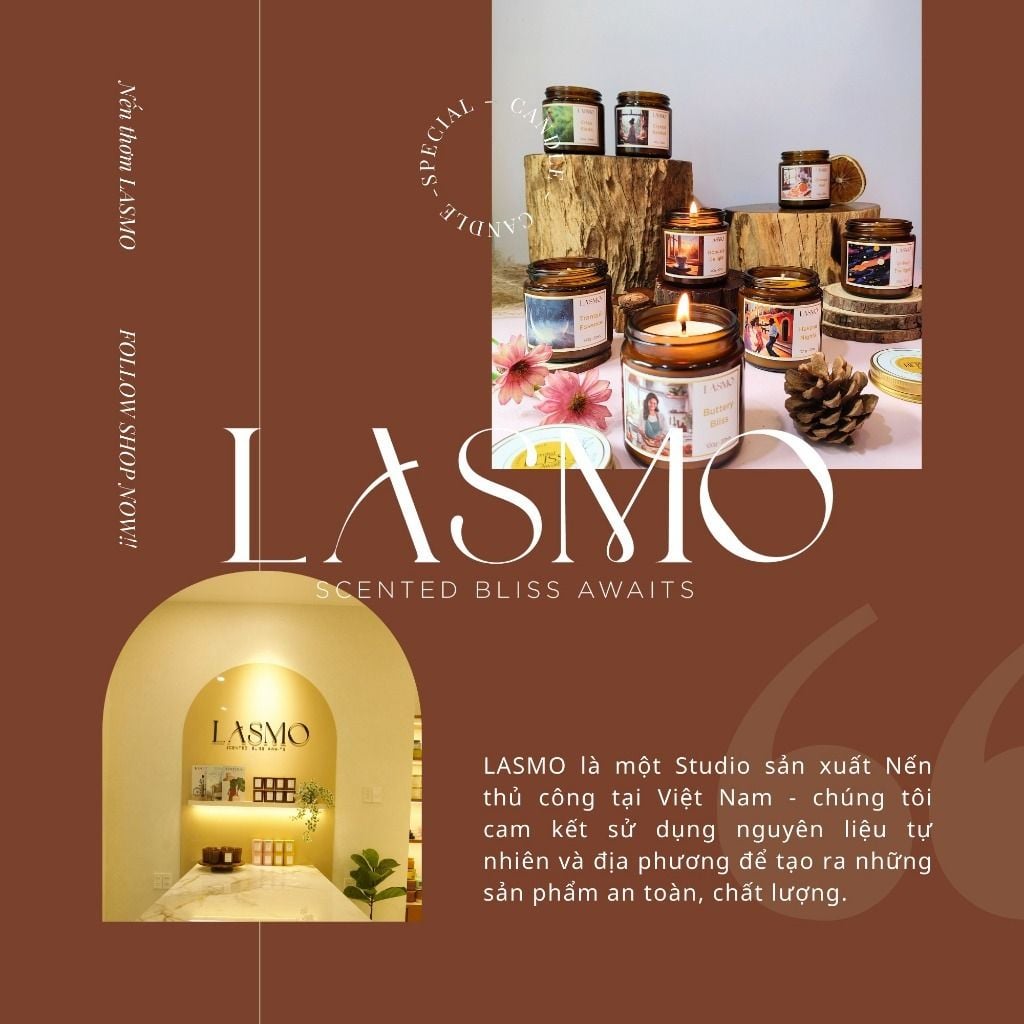  Combo 2 Nến Thơm Thư Giãn Lasmo Hương Cà Phê Robusta và Bánh Quy Bơ 100gr Dành Cho Phòng Vừa Và Nhỏ 