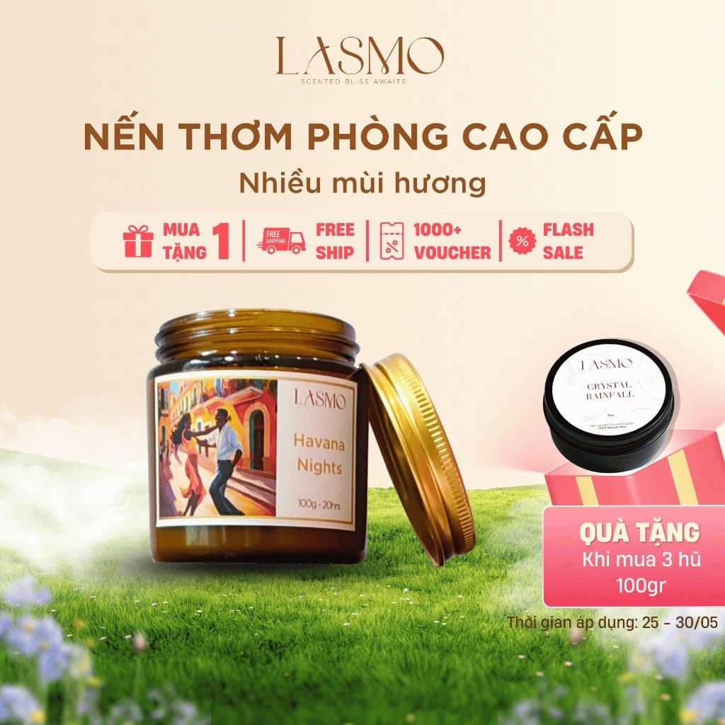  Nến Thơm Phòng LASMO Nhiều Mùi Hương Thư Giãn 100gr - Nến Thơm Quà Tặng Cao Cấp 