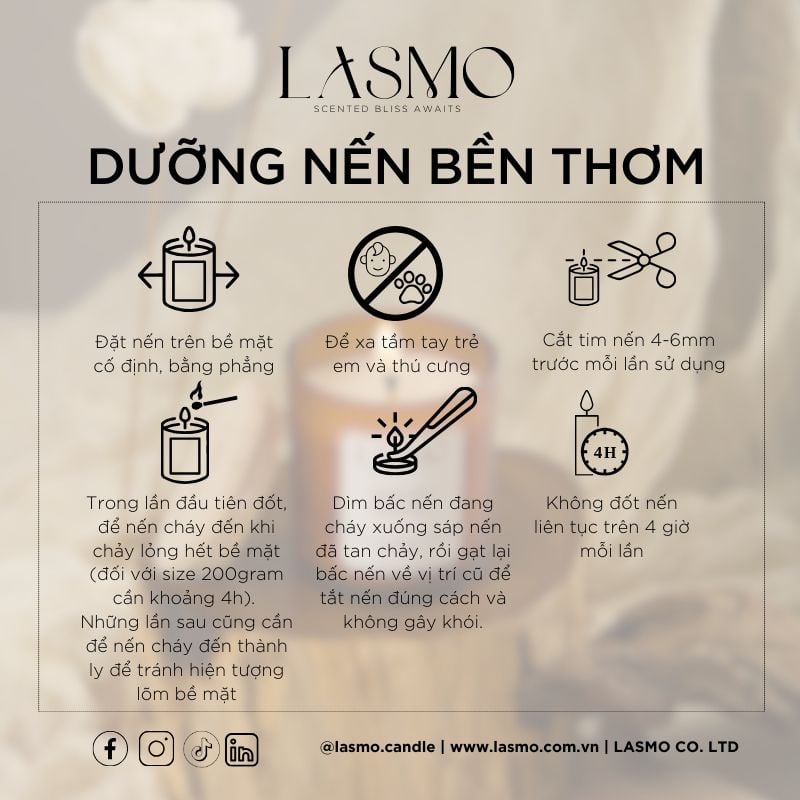  Nến thơm LASMO Orange Veil mùi Cam Ngọt và Gỗ Đất size 8oz 200gr - nến thơm tinh dầu thiên nhiên 